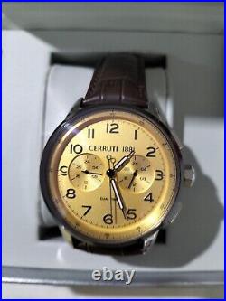 CERRUTI 1881 MUCCIANO MENS CIWGF22249 Watch WITH BROWN LEATHER STRAP BRAND NEW