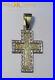 CZ Large Solid Cross Pendant in Jewellers Bronze 24.5 grams 9ct Gold Dipped