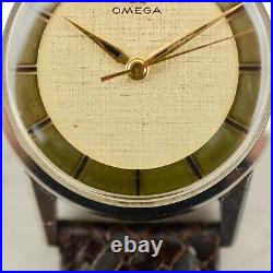 C. 1959 Vintage Omega Calatrava bronze linen dial watch ref. 14714-3? 285 in steel