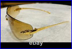 Cartier Sunglasses Gold Panther 100% Genuine Rrp550 With Case Retro 90s Gold