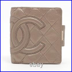 Chanel Cambon Line Leather Wallet Bronze Silver Metal Fittings 11XXXXXX