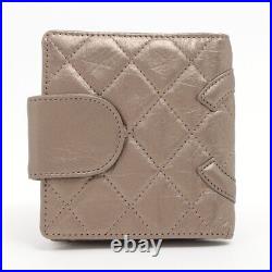 Chanel Cambon Line Leather Wallet Bronze Silver Metal Fittings 11XXXXXX