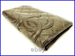 Chanel Wallet Purse Cambon line Bronze Silver Woman Authentic Used T2957