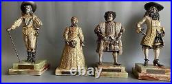 Charles I HenryVIII Charles II Elizabeth I Bronze Gilded and Silvered