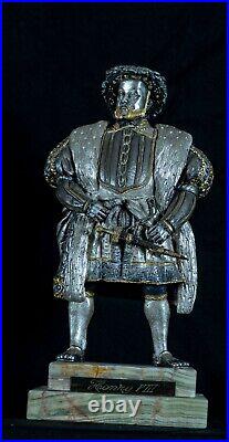 Charles I HenryVIII Charles II Elizabeth I Bronze Gilded and Silvered