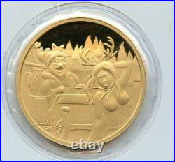 Christmas Beauty Proof Gold Plate\ & Bronze CMG Mint 1OZ. 999 Fine silver 2021