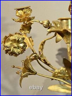Couple Candlesticks Louis XVI Bronze Golden Percellana Sevres France XIX Century