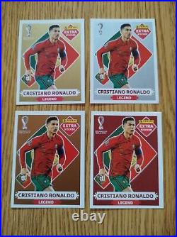Cristiano Ronaldo 4 Extra Stickers Gold+ Silver+ Bronze+ Red Qatar 2022 Panini
