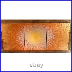 Dan Lafferty 3 Panel Abstract Painting, Silver Gold Bronze Original Painting