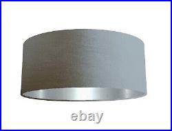 Dark Grey Velvet Drum Lampshade 6 Brushed Linings Bronze Champagne Rose Gold