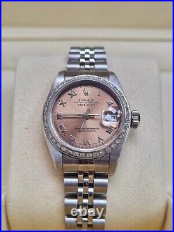 Datejust 26 Bronze roman dial Custom diamond bezel 1993 Box&Papers