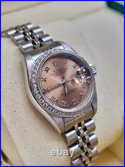 Datejust 26 Bronze roman dial Custom diamond bezel 1993 Box&Papers