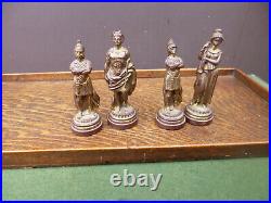 Depose Italy Bronzed Ancient Roman figure chess pieces + 4kg stone board