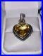 Designer Solid 18K Gold Sterling Silver Yellow Citrine Diamond Heart Pendant