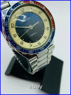 Diver Watch Slava 3056A PEPSI USSR Men's Vintage Collectible Quartz Watch RARE