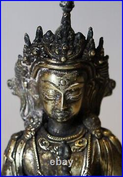 Fine Old Tibetan -Nepalese Gilded Bronze Vajrasattva Buddha (Ideal Guru) c. 1910