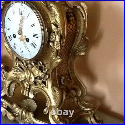 French Gold Plated Bronze Mantel Clock, Vincenti & Cie Médaille D' Argent Wking
