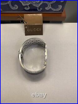 GUCCI 112 Twirl Bracelet Bangle Brown Woman's Quartz Watch