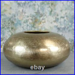 Gold Mayfair Pebble (XL) Metal Bowl/Vase Also in Silver & Bronze