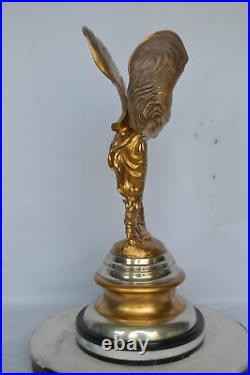 Gold and Silver Rolls Royce Bronze Statue Size 14L x 14W x 32H