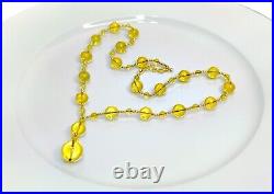 Golden Sun Necklace, Yellow amberr, Power stone, Luxury gemstone, human spirit