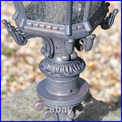 Grand Ornate Gilded Bronze Outdoor Pillar Light 76cm