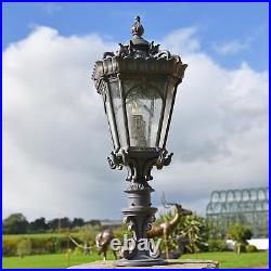 Grand Ornate Gilded Bronze Outdoor Pillar Light 76cm