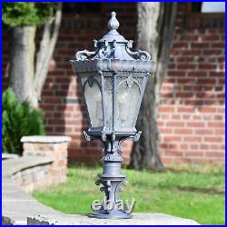 Grand Ornate Gilded Bronze Outdoor Pillar Light 76cm