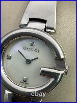 Gucci Guccissima Mother of Pearl Diamond Dial Watch