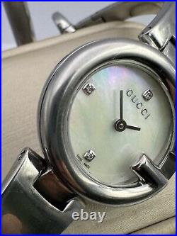 Gucci Guccissima Mother of Pearl Diamond Dial Watch