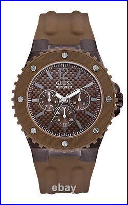 Guess W11619G3 Overdrive Men's Watch Silicone Band Braun