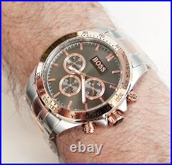 HUGO BOSS Men's Watch Wrist Watch 1513339 Ikon Chrono Mens Watch Two Colored New