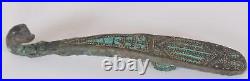 Han Dynasty Turquoise Gold and Silver Inlay Chinese Bronze Belt Hook