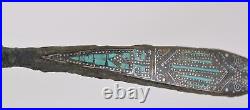 Han Dynasty Turquoise Gold and Silver Inlay Chinese Bronze Belt Hook