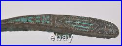 Han Dynasty Turquoise Gold and Silver Inlay Chinese Bronze Belt Hook