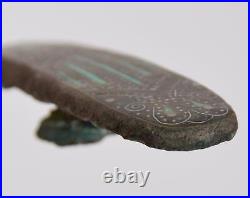 Han Dynasty Turquoise Gold and Silver Inlay Chinese Bronze Belt Hook