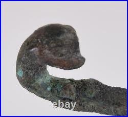 Han Dynasty Turquoise Gold and Silver Inlay Chinese Bronze Belt Hook