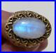 Heavy Rainbow Moonstone Ring 925 Sterling Silver Bronze, the look of Gold Sz 8