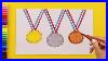 How To Draw Gold Silver Bronze Medals Olympic Games