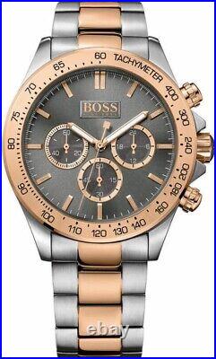 Hugo Boss 1513339 Ikon Two Tone Rose Gold & Silver Men's Watch 2 YR WARRANTY
