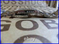 Hugo Boss mens swiss made black dial designer steel bracelet wrist watch £495