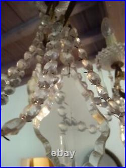 Important 24-light chandelier in Bohemian crystal and bronze. Entirely handmade