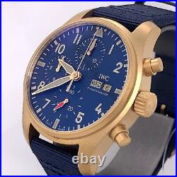 Iwc Pilot's Bronze Watch Chronograph 41mm Iw388109 Blue