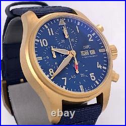 Iwc Pilot's Bronze Watch Chronograph 41mm Iw388109 Blue