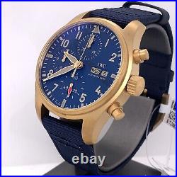 Iwc Pilot's Bronze Watch Chronograph 41mm Iw388109 Blue