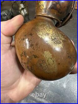 Japanese Antique Suiteki Bronze Gourd Water Dropper Calligraphy Mid Meiji 1750s