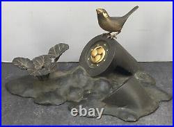 Japanese Meiji Bronze with Gold & Silver Okimono Bird, Signed