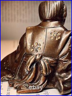 Japanese Meiji Period Bronze Child Holding A Silver Frog With Gold Decoration