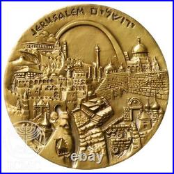 Jerusalem and Paris Gold Israel Medal 33.93g History Light Jewish