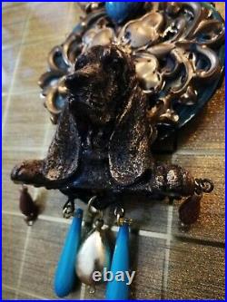 Jewelry necklace art deco nouveau retro liberty pendant woman locket layered dog